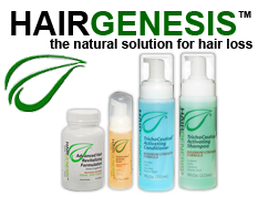 New & Improved HairGenesis - the most advanced non-drug botanical hairloss treatment products for Men and Women